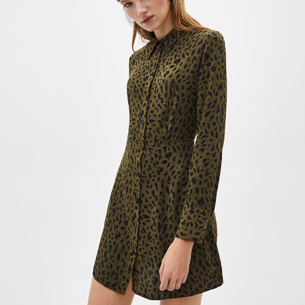 Bershka Leopard Print Dress sz Small